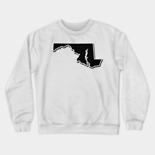 Black Maryland Outline Crewneck Sweatshirt